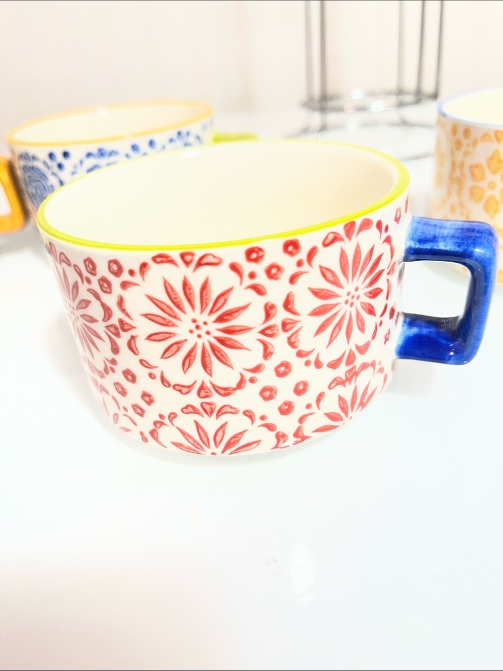 Pier 1 Imports set of four stacking mugs, espresso style (in tree) stoneware - Picture 9 of 14
